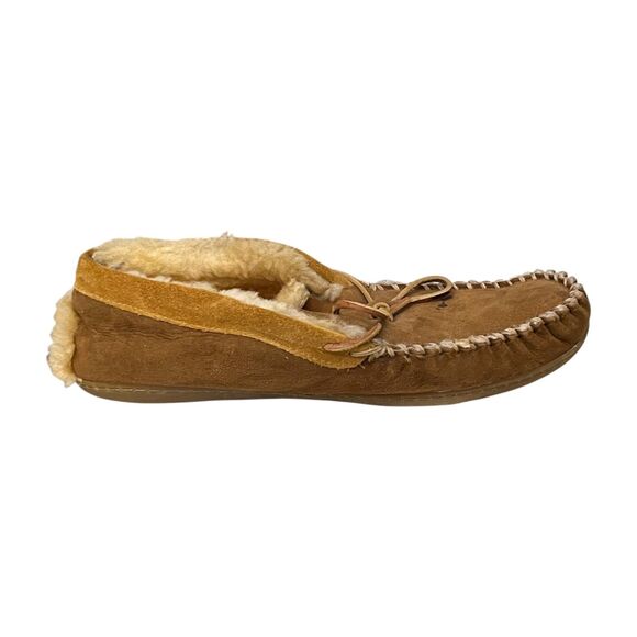 L.L.Bean Wicked Good Moccasins Mens 12 Brown Suede Shearling Slippers main image 6